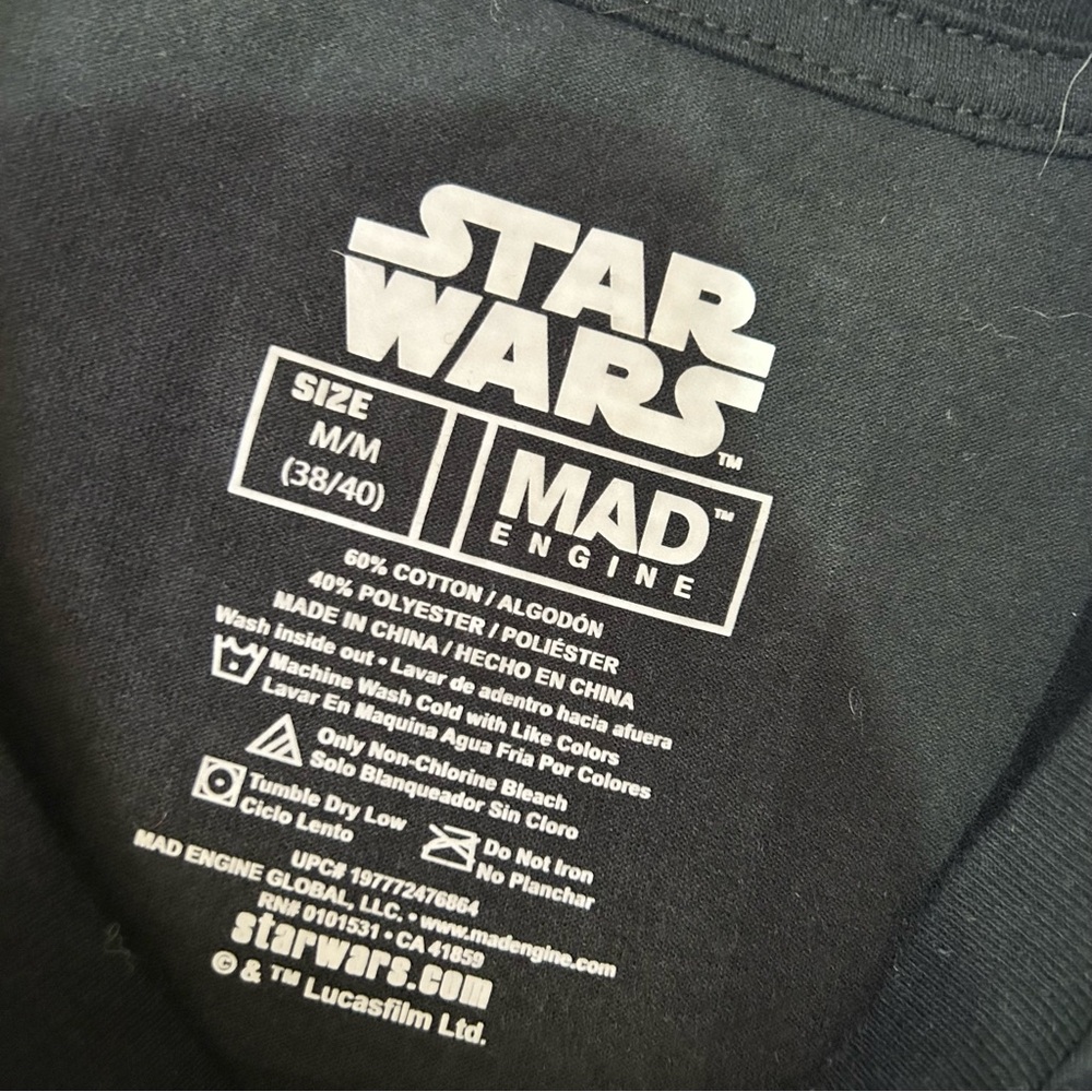 5/$30 🎈 Mad engine Star Wars medium black darth vader dad tee - Picture 5 of 8